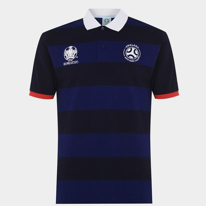 Euro 2020 England Stripe Polo Shirt Mens