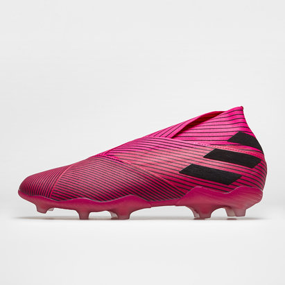 pink laceless football boots