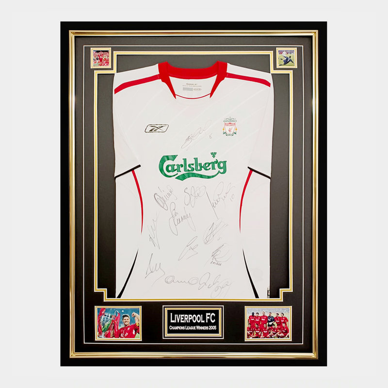 Lovell Soccer Signed Liverpool FC Shirt Framed - Champions League Winners 2005
