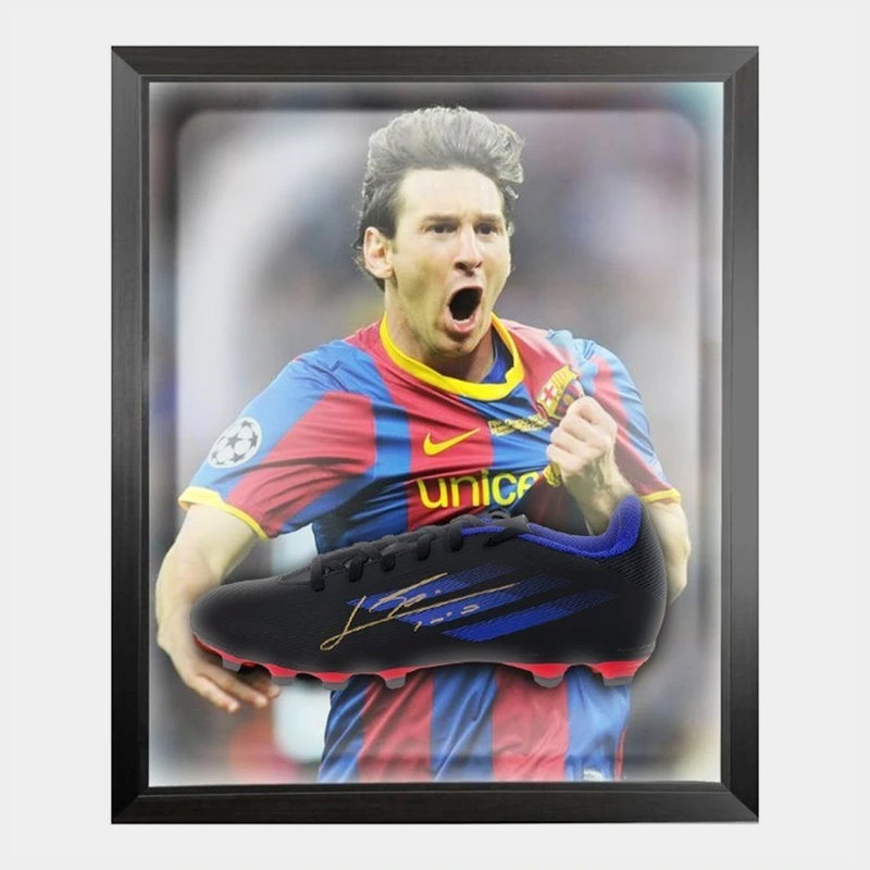Lovell Soccer Signed Lionel Messi Football Boot - Framed Champions League Winner